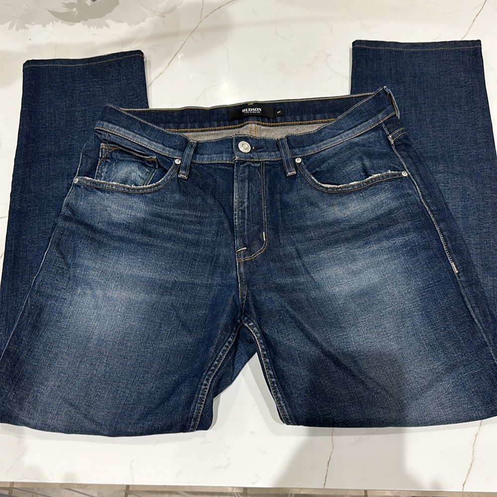 Hudson men’s medium wash size 34 Blake Slim Straight Jeans